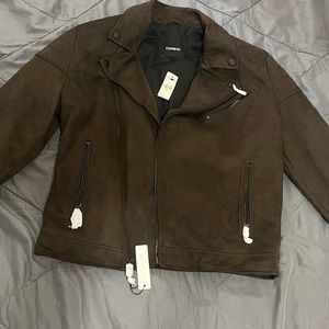 Faux Suede Moto Jacket
